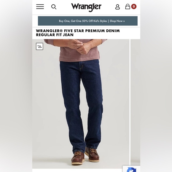 WRANGLER Five Star Regular Fit Denim Jeans, W38 L32, NWT - Picture 7 of 7